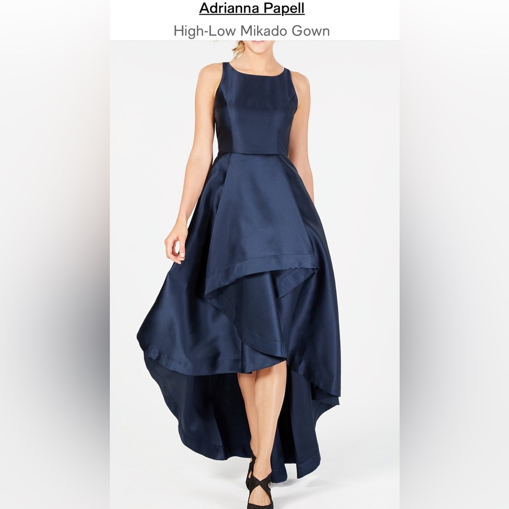 Adrianna Papell Midnight Blue High Low Dress